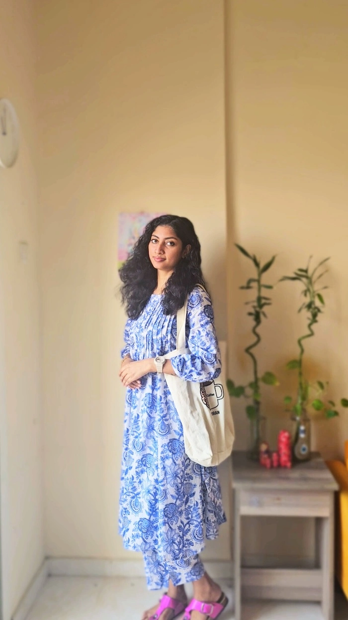 Blue & White Cotton Co-Ord Set