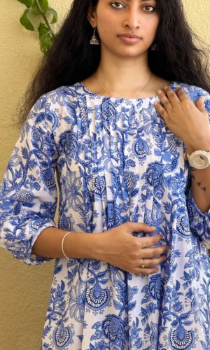 Blue & White Cotton Co-Ord Set