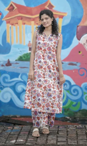 Floral Cotton Block Print Co-ord Set
