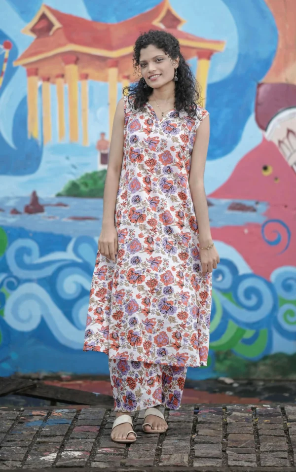 Floral Cotton Block Print Co-ord Set