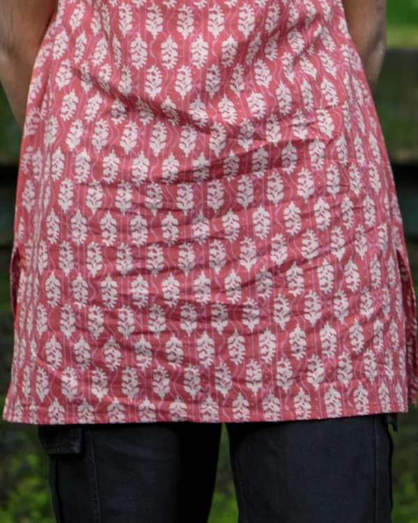 MIRAY Women's Sleeveless Cotton Kurti – Red Hand Block Printed Tunic Top for Casual & Office Wear - Image 2