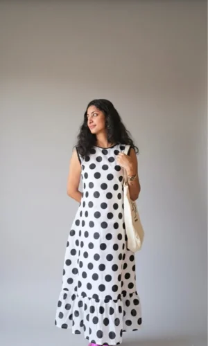 Black & White Polka Dot Kurti