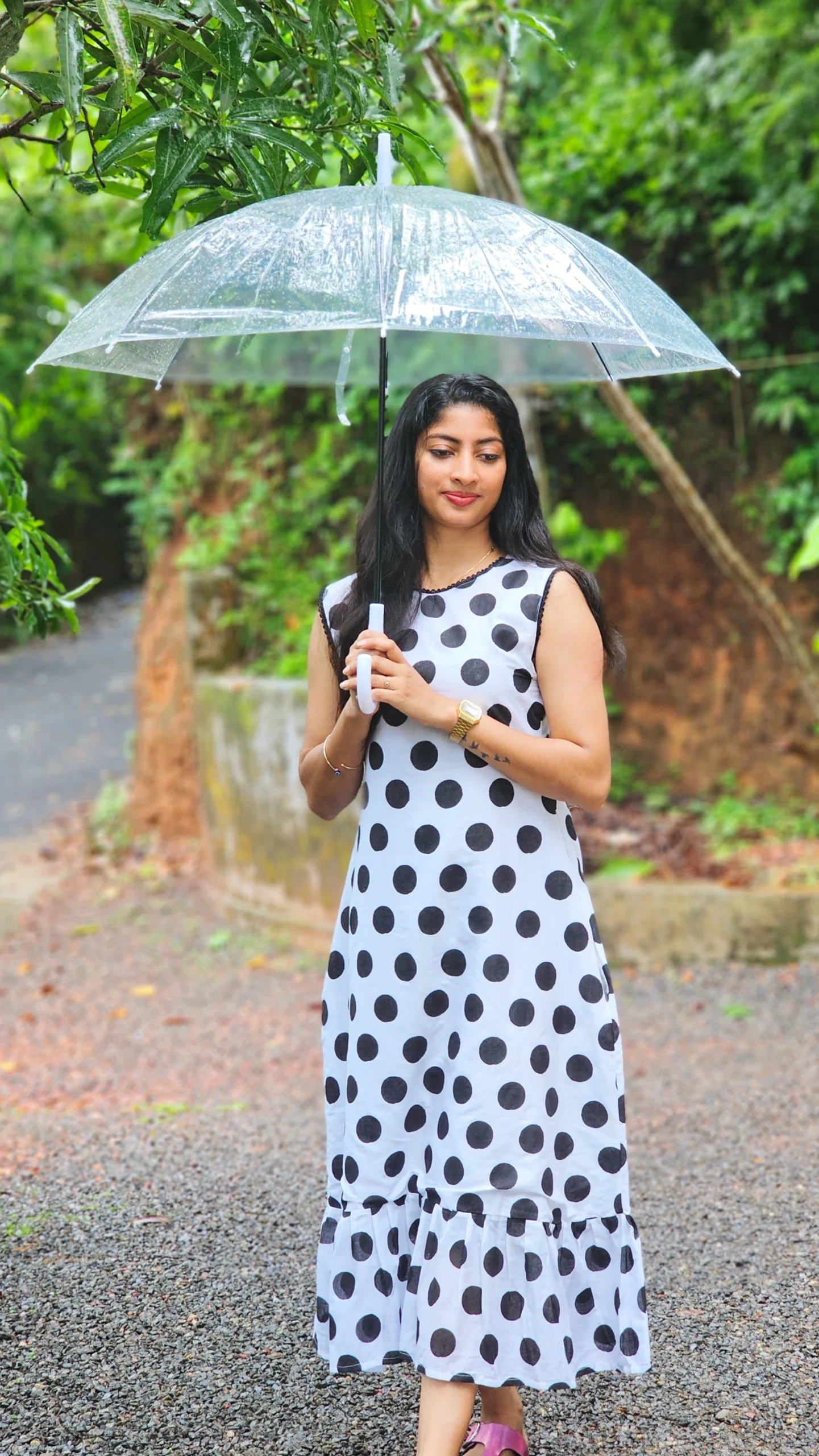 Black & White Polka Dot Kurti