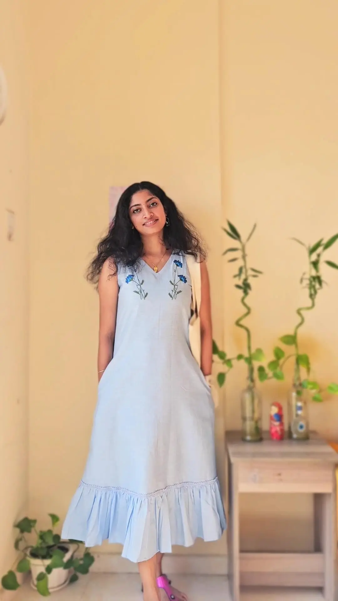 Pre-Order Cotton Embroidered Kurti โ Light Blue Summer Outfit for Women - Image 2