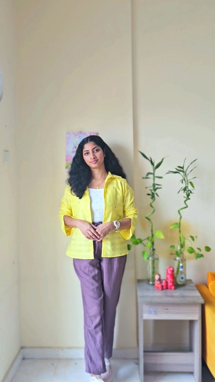 Yellow Cotton Casual Shirt for Women | Lightweight Summer Layer – MIRAY - Image 3