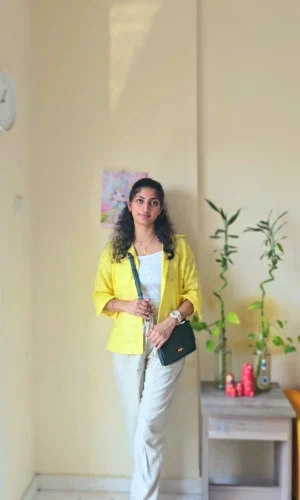 Yellow Cotton Casual Shirt for Women