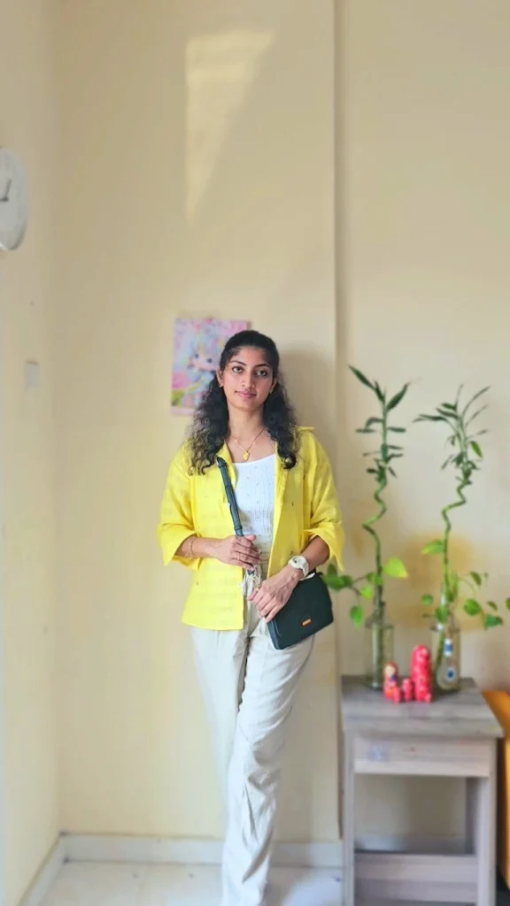 Yellow Cotton Casual Shirt for Women