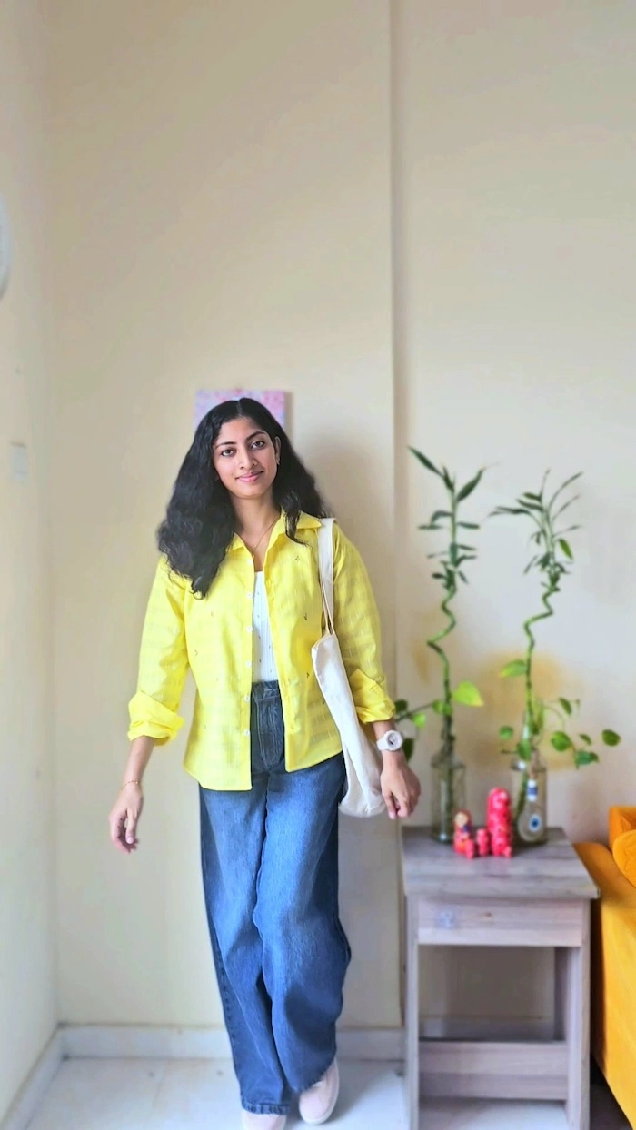 Yellow Cotton Casual Shirt for Women | Lightweight Summer Layer – MIRAY - Image 2
