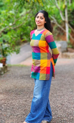 Madras Charm Cotton Short Kurti