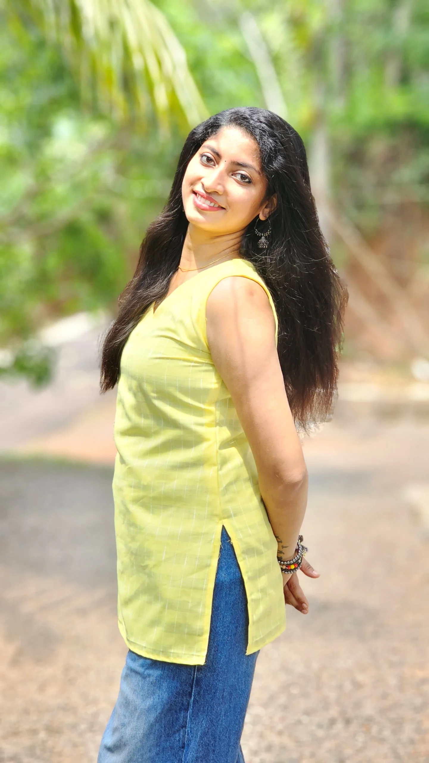 Yellow Checkered Cotton Short Kurti - Image 4