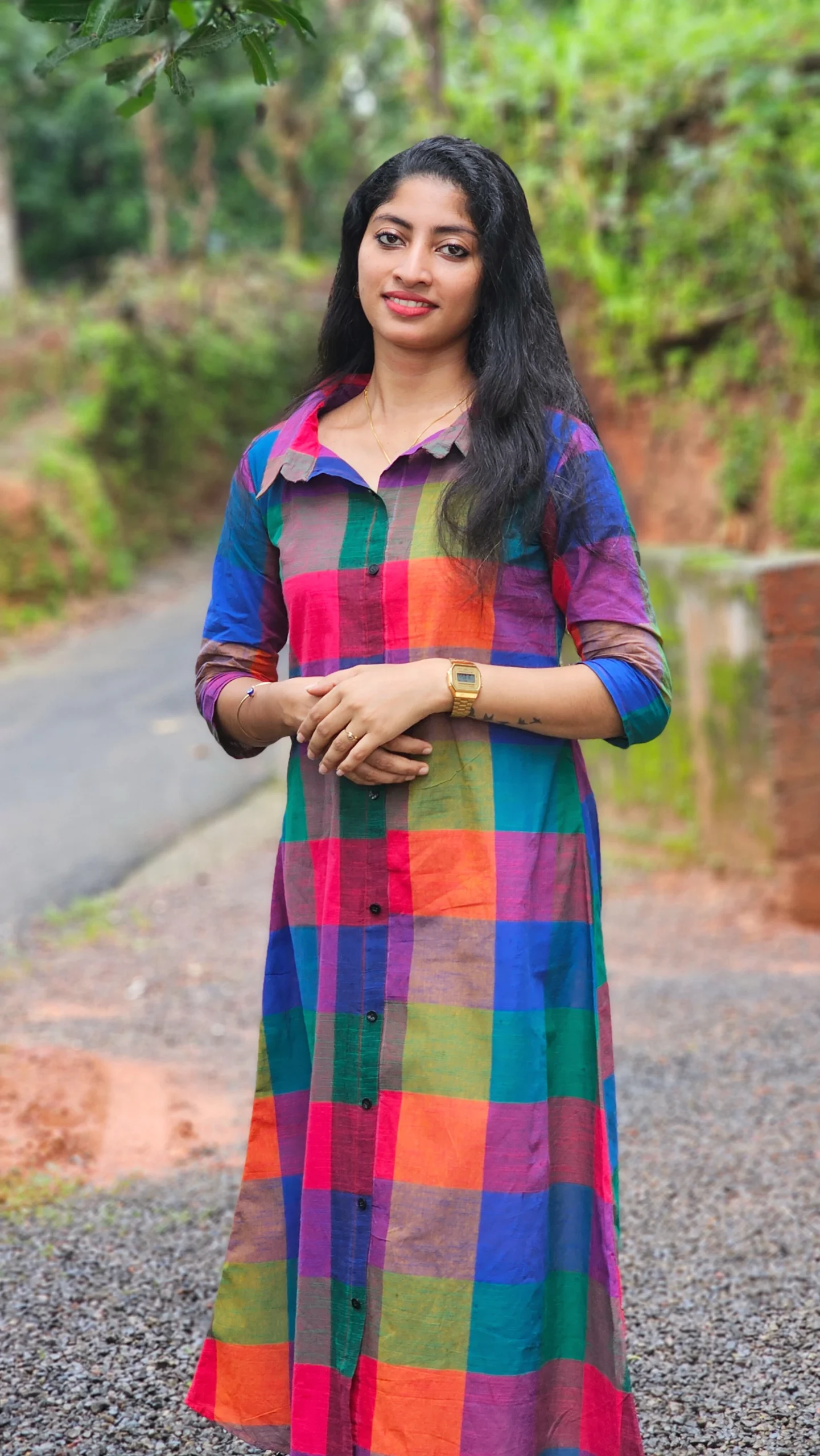 Madras Checks Shirt Dress - Image 2