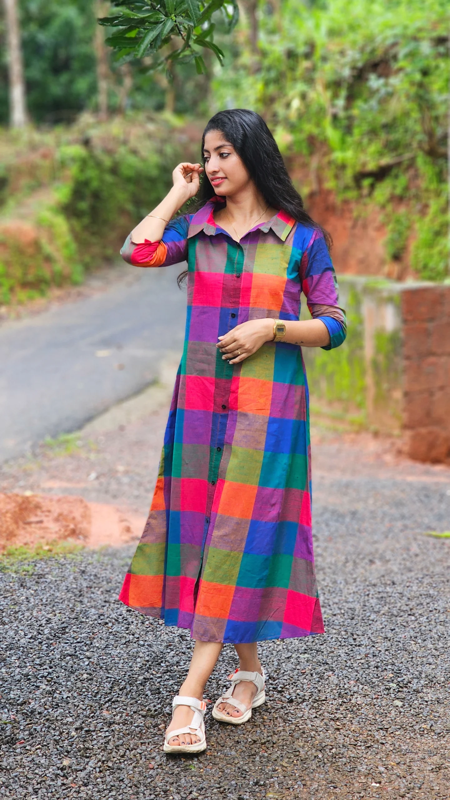 Madras Checks Shirt Dress - Image 3