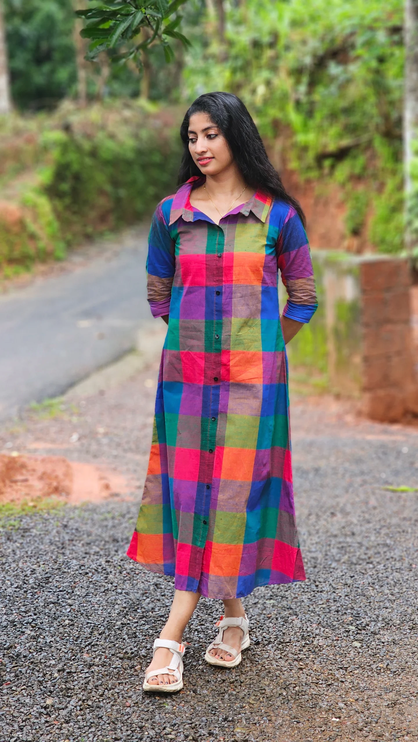 Madras Checks Shirt Dress