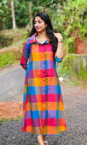 Madras Checks Shirt Dress