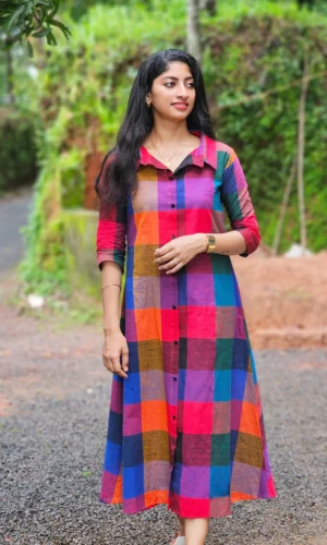 Madras Checks Shirt Dress