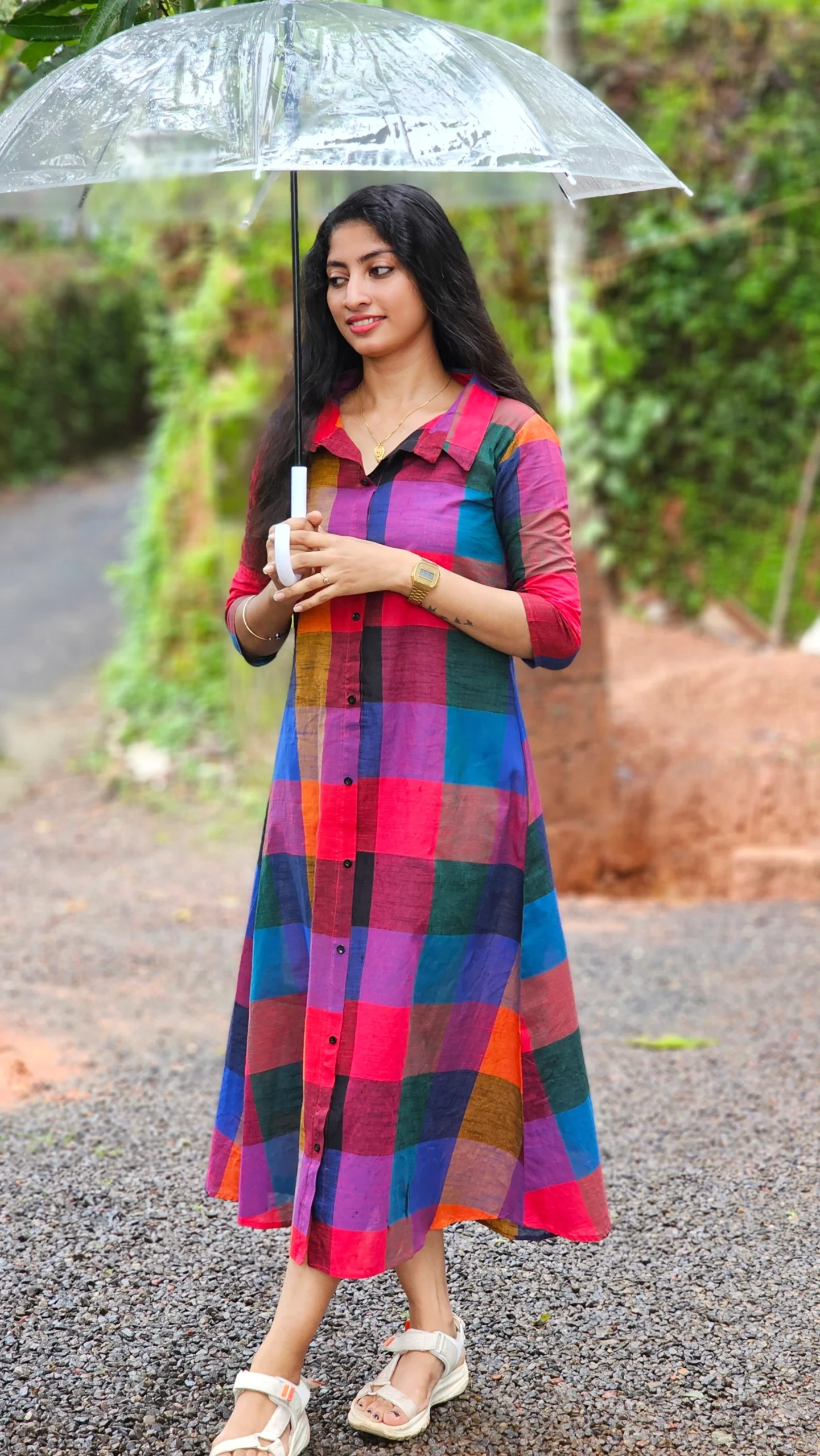 Madras Checks Shirt Dress - Image 2