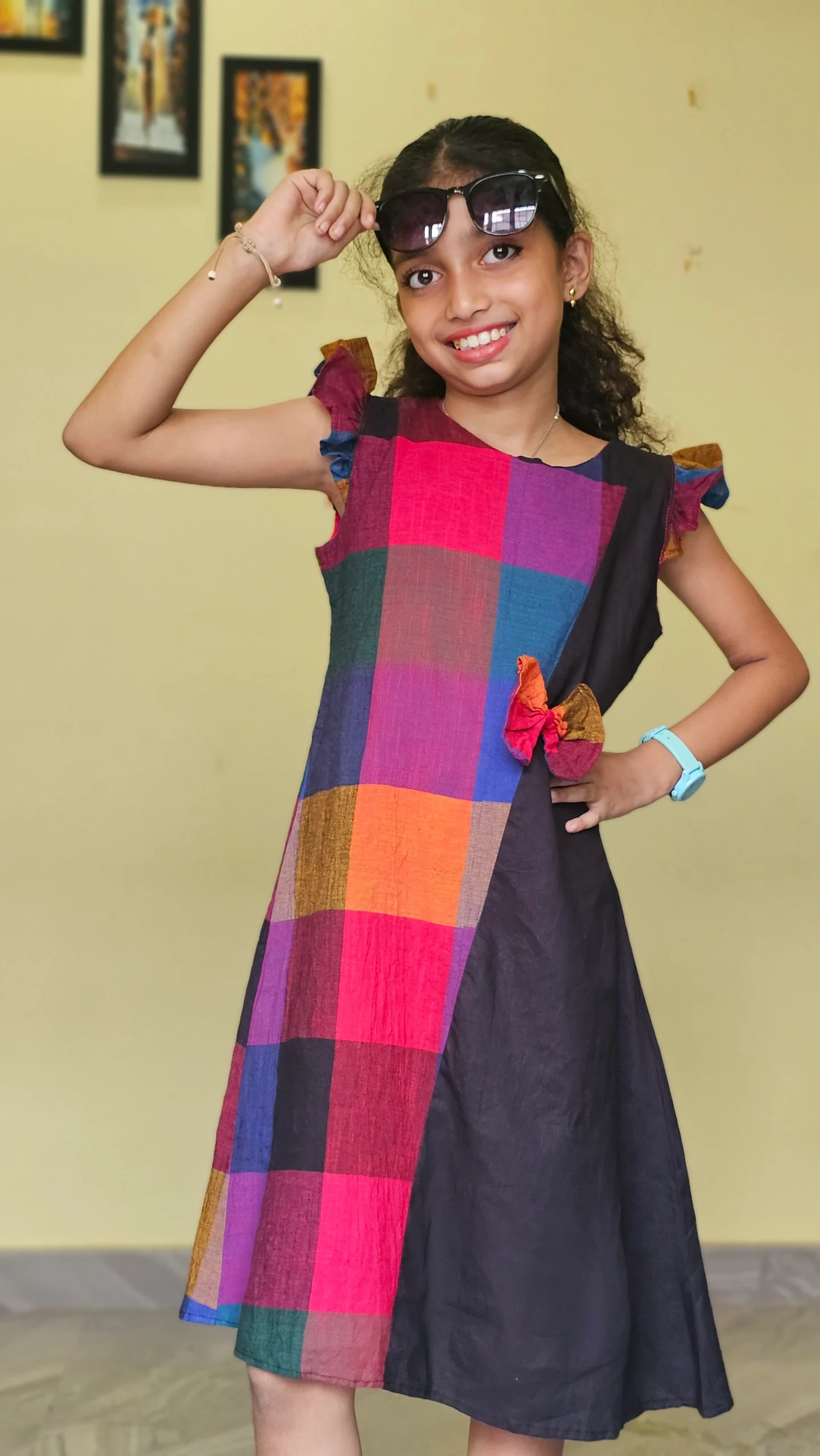 Madras Check Frock for Baby Girls and Kids - Image 3