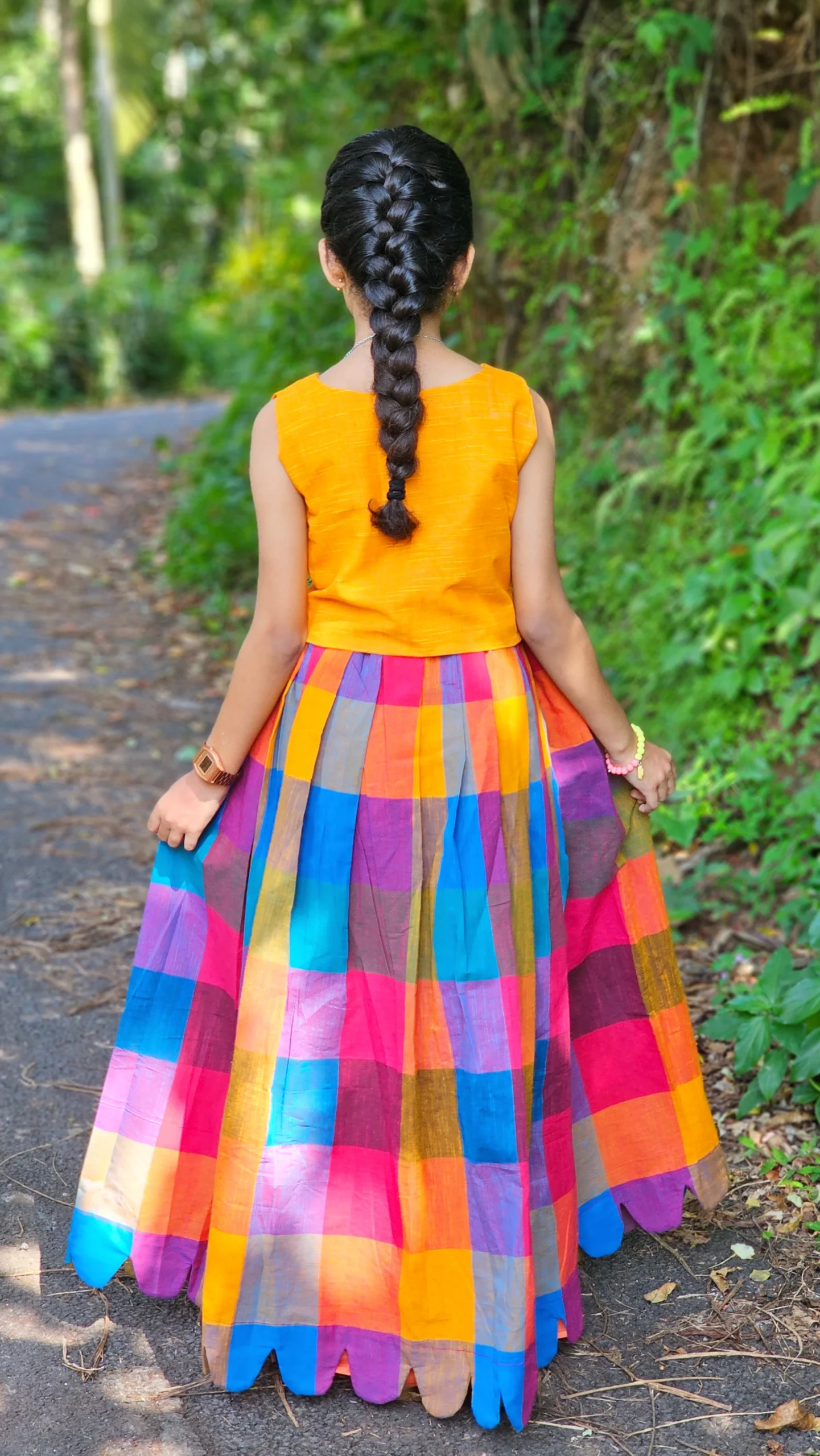 Madras check kids skirt and top - Image 3
