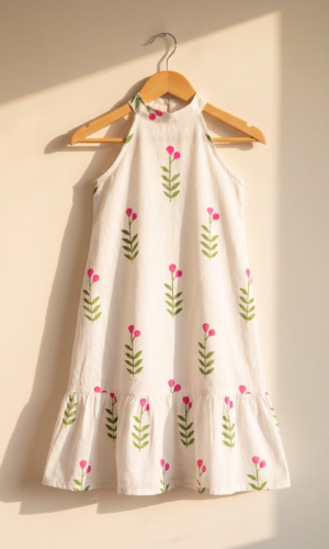 Pink Blossom Kids Frock
