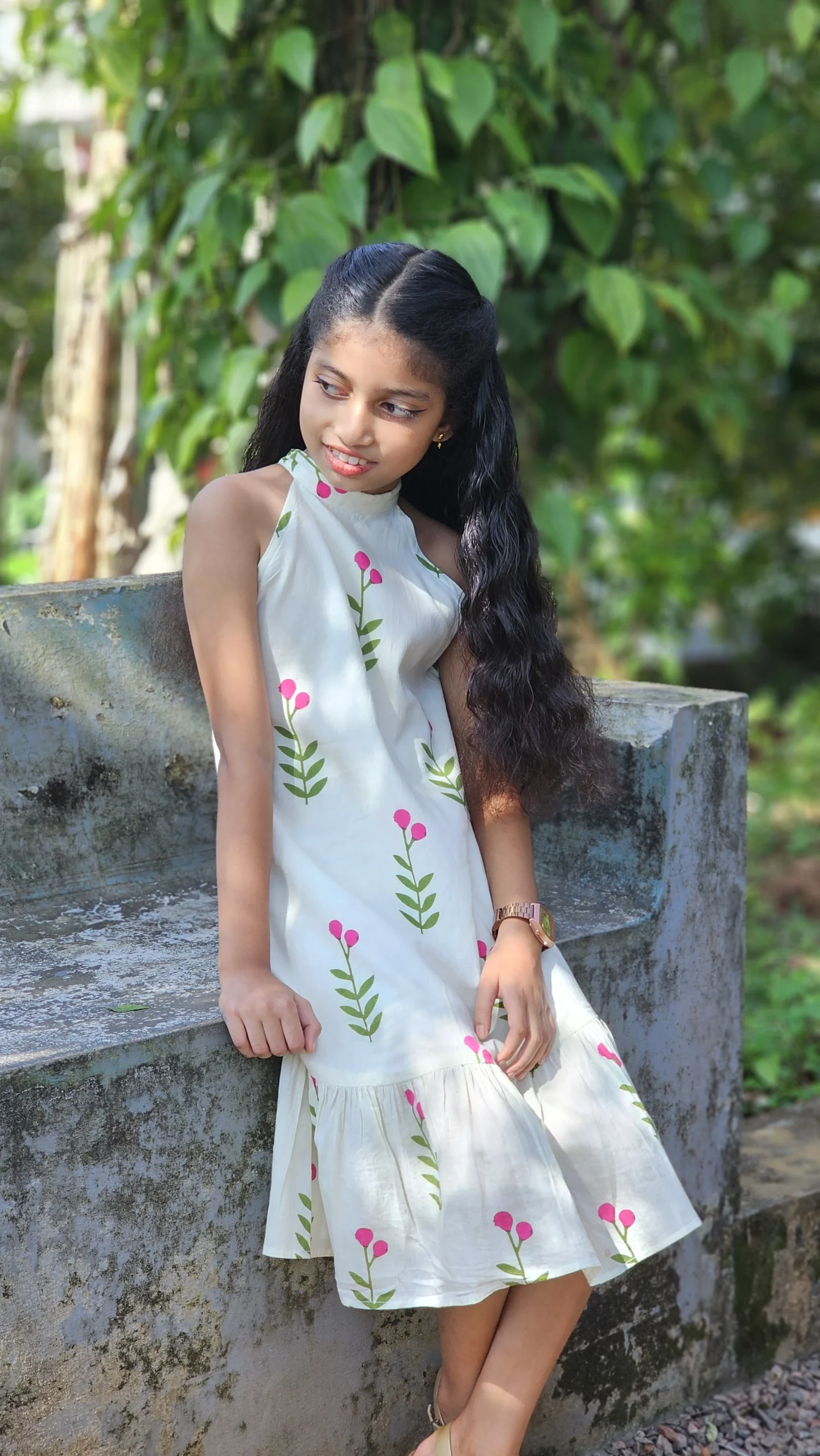Pink Blossom Kids Frock - Image 5