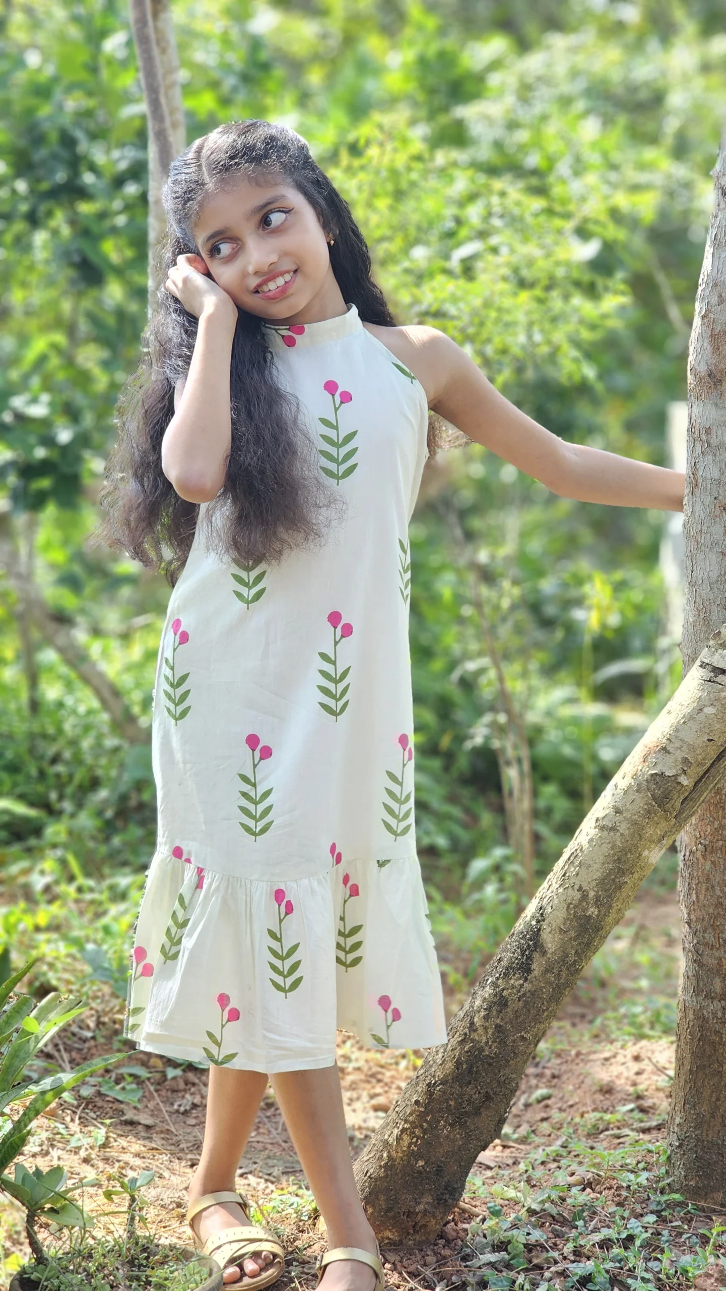 Pink Blossom Kids Frock - Image 4