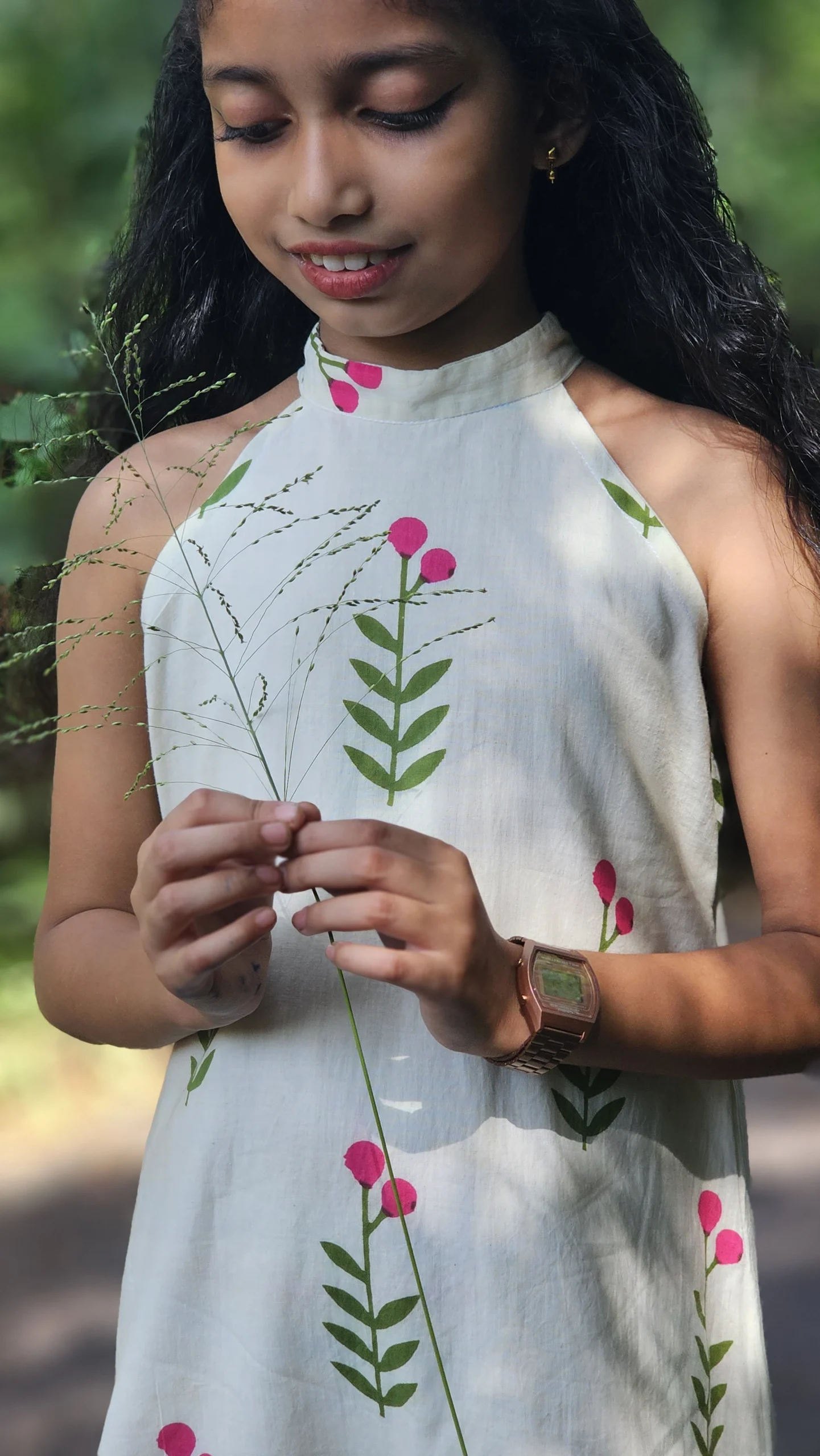 Pink Blossom Kids Frock - Image 2