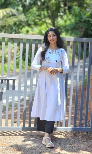 White Embroidery Kurti