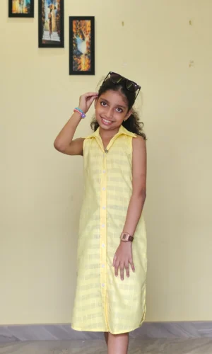 Yellow Shirt Dress for Kids